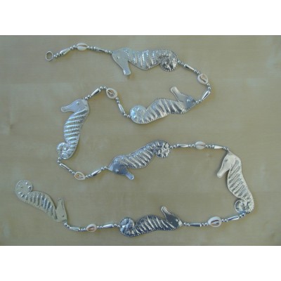 Balinese handcrafted aluminium hanging decoration 150cm Seahorses   263452083277